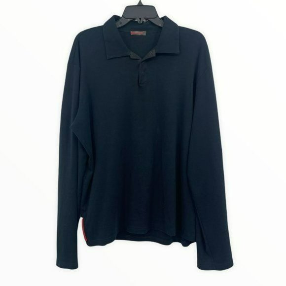 Prada Other - Prada Mens Black Long Sleeve Polo Shirt Casual Collar Mens size XXL